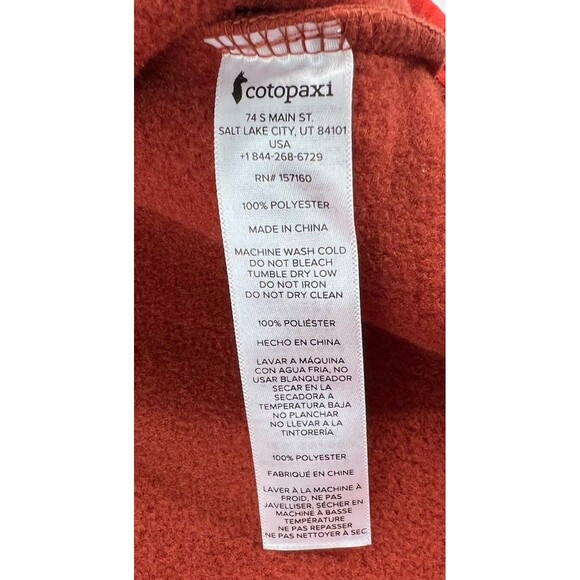 Cotopaxi Teca Fleece Pullover Jacket Hiking Camping Mens 2XL Burnt Orange - Picture 7 of 7